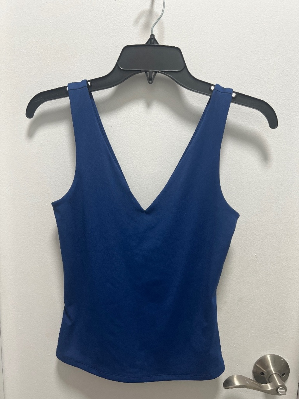 Express Blue Body Contour V Neck Tank